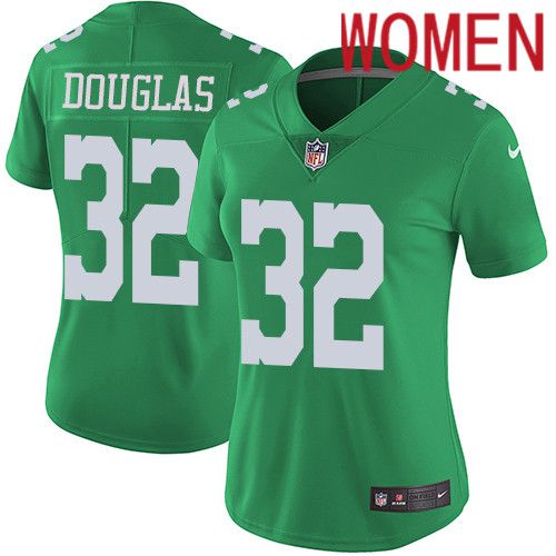 Women Philadelphia Eagles #32 Rasul Douglas Nike Green Vapor Limited Rush NFL Jersey